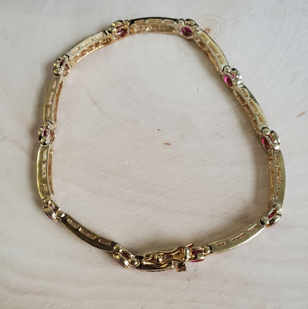 Sterling Silver 925 Ruby Bracelet - Picture 7 of 10